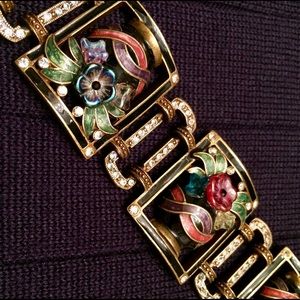 Art Deco Sweet Romance Enamel Vintage Bracelet